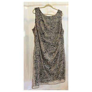 Anne Klein Sheath Dress 22W Gold Lace Overlay